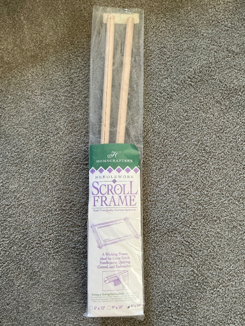 Homecrafters Needlework Scroll Frame 9” x 24”